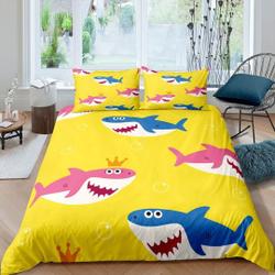 Happy Sharks Bedding SetsGift For Your Girlfriend Boyfriend Gift For Love Gift For Friend Best Valentine Present Holiday Gift