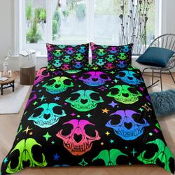 Animal skull 90s neon Halloween Bedding Set Gift For Your Girlfriend Boyfriend Gift For Love Gift For Friend Best Valentine Present Holiday Gift