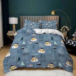 Snowman pattern Christmas Bedding setsGift For Your Girlfriend Boyfriend Gift For Love Gift For Friend Best Valentine Present Holiday Gift
