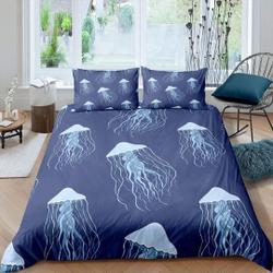 Jellyfish bedding denim blue Bedding SetsGift For Your Girlfriend Boyfriend Gift For Love Gift For Friend Best Valentine Present Holiday Gift