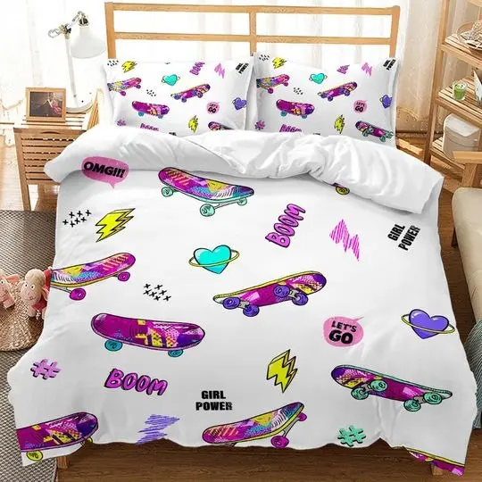 Skateboard Bedding Set Gift For Your Girlfriend Boyfriend Gift For Love Gift For Friend Best Valentine Present Holiday Gift