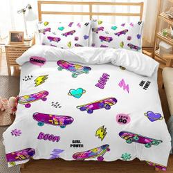 Skateboard Bedding Set Gift For Your Girlfriend Boyfriend Gift For Love Gift For Friend Best Valentine Present Holiday Gift