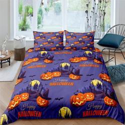 Haunted house full moon pumpkin Halloween Bedding Set Gift For Your Girlfriend Boyfriend Gift For Love Gift For Friend Best Valentine Present Holiday Gift