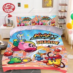 Personalized Kirby Bedding Set Gift For Your Girlfriend Boyfriend Gift For Love Gift For Friend Best Valentine Present Holiday Gift