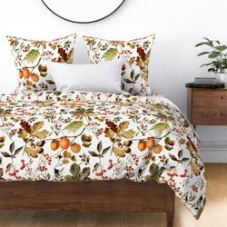 Fall Vintage Botanical Autumn  Bedding Set Gift For Your Girlfriend Boyfriend Gift For Love Gift For Friend Best Valentine Present Holiday Gift