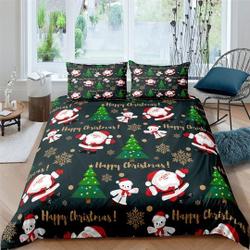 Cute Merry Christmas Santa Claus Polar bear Christmas Bedding setsGift For Your Girlfriend Boyfriend Gift For Love Gift For Friend Best Valentine Present Holiday Gift
