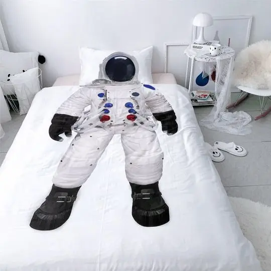Funny Duvet Cover Spaceman Figure Print Duvet Covers Single Duvet Cover Set Gift For Your Girlfriend Boyfriend Gift For Love Gift For Friend Best Valentine Present Holiday Gift
