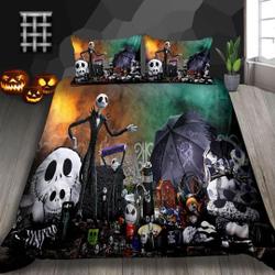 Cute skeleton family Halloween Bedding Set Gift For Your Girlfriend Boyfriend Gift For Love Gift For Friend Best Valentine Present Holiday Gift