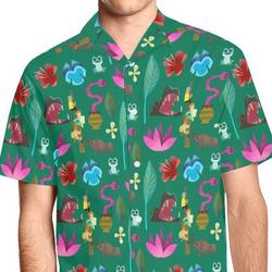 Mens Jungle Cruise Button Up Short Sleeve Shirt Gift For Your Girlfriend Boyfriend Gift For Love Gift For Friend Best Valentine Present Holiday Gift