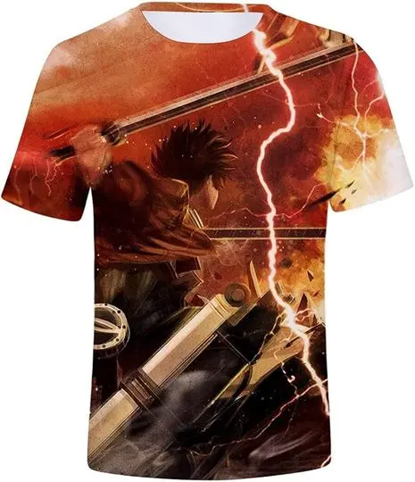 Attack on Titan Novelty 3D Anime Printed T-Shirt Meaningful Gift For Family Gift For Boyfriend Valentine Gift