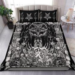 Skull Demon Satanic Pentagram Satanic Goat Priest Candle Bedding Set Gift For Your Girlfriend Boyfriend Gift For Love Gift For Friend Best Valentine Present Holiday Gift