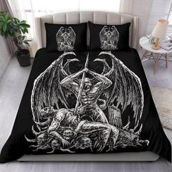 Skull Winged Demon Slaying Bedding Set Gift For Your Girlfriend Boyfriend Gift For Love Gift For Friend Best Valentine Present Holiday Gift