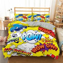 3D Yellow Duvet Cover Set Twin King Different Funny Happy Expressions Pattern Theme CartoonGift For Your Girlfriend Boyfriend Gift For Love Gift For Friend Best Valentine Present Holiday Gift
