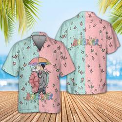 Kiss in The Rain Heartstopper Hawaiian Shirt Gift For Your Girlfriend Boyfriend Gift For Love Gift For Friend Best Valentine Present Holiday Gift