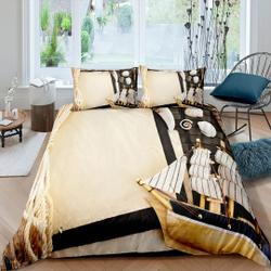 Viking ship coastal grandma brown nautical bedding Set Gift For Your Girlfriend Boyfriend Gift For Love Gift For Friend Best Valentine Present Holiday Gift