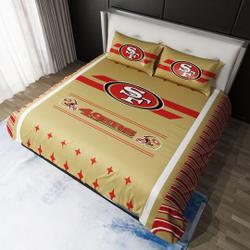 NFL San Francisco 49ers Football Team Logo Bedding Set Gift For Your Girlfriend Boyfriend Gift For Love Gift For Friend Best Valentine Present Holiday Gift