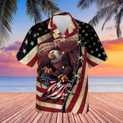 American Eagle US Flag Hawaiian Shirt Gift For Your Girlfriend Boyfriend Gift For Love Gift For Friend Best Valentine Present Holiday Gift