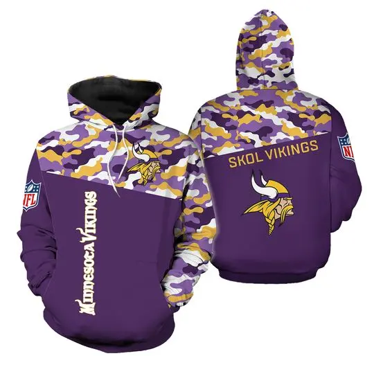 Minnesota Vikings 3D Hoodie