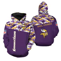 Minnesota Vikings 3D Hoodie