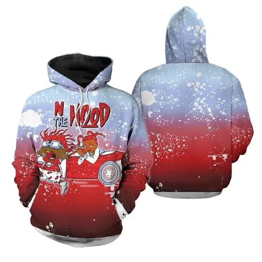 To Match JD 6 Red Oreo - N The Hood Headshoot - Red Oreo 6s Matching 3D Hoodie