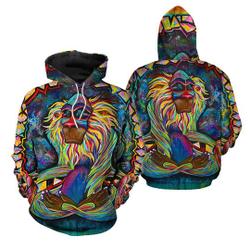 MEDITATING RAFIKI All Over Print Unisex Hoodie 3D, lio