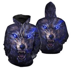 Creative Colorful Wild Wolf Paint All Over Print Hoodie