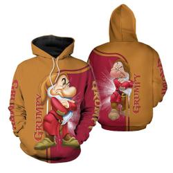 Grumpy Hoodie | Grumpy 7 Dwarfs Disney 3D Hoodie