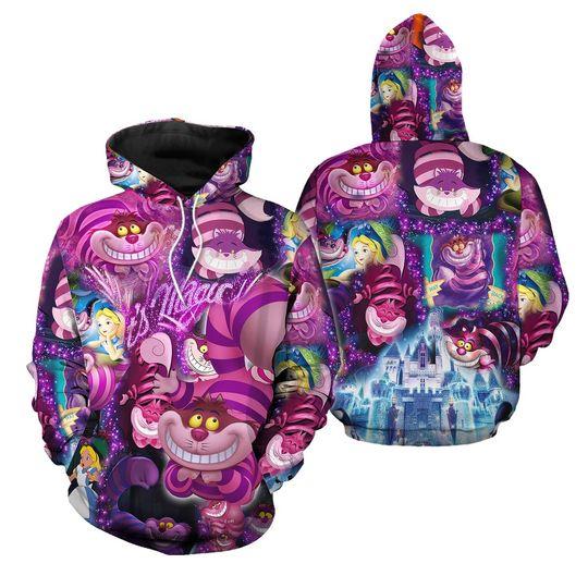 Magical Chesire Cat Alice In Wonderland 3D Hoodies