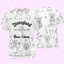 Personalized Classic Mickey Line 3D T-shirt Meaningful Gift For Family Gift For Boyfriend Valentine Gift