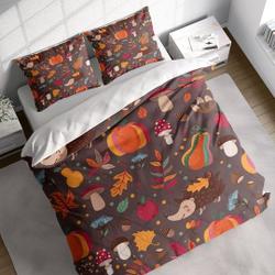 Autumn Hedgehog Pumpkin Duvet Cover Set with PillowcasesGift For Your Girlfriend Boyfriend Gift For Love Gift For Friend Best Valentine Present Holiday Gift