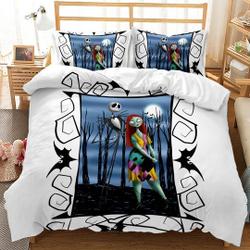 Before Christmas Anime Skull Bedding Set Gift For Your Girlfriend Boyfriend Gift For Love Gift For Friend Best Valentine Present Holiday Gift