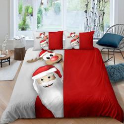 Santa Claus and reindeer Bedding setsGift For Your Girlfriend Boyfriend Gift For Love Gift For Friend Best Valentine Present Holiday Gift