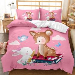 Cartoon Animals Fox Rabbit Bedding SetsGift For Your Girlfriend Boyfriend Gift For Love Gift For Friend Best Valentine Present Holiday Gift
