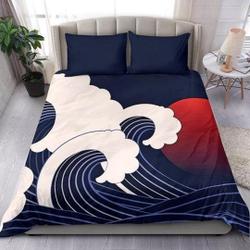 Japanese Waves Bedding SetsGift For Your Girlfriend Boyfriend Gift For Love Gift For Friend Best Valentine Present Holiday Gift