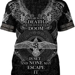3D Print Men's Raven T-Shirt, Horns of Odin Viking Quick Dry Short Sleeve Norse Mythology Streetwear,Black,XXL Meaningful Gift For Family Gift For Boyfriend Valentine Gift