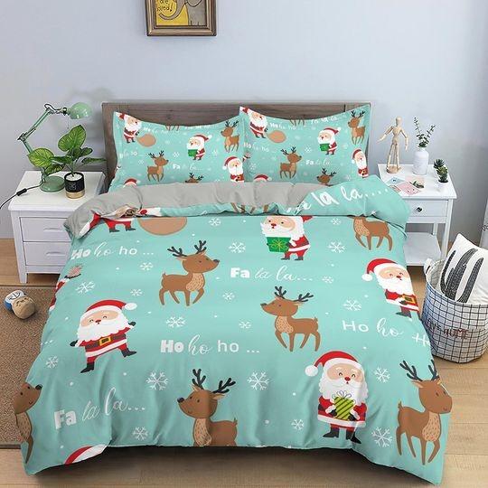 Santa Claus and reindeer Bedding SetsGift For Your Girlfriend Boyfriend Gift For Love Gift For Friend Best Valentine Present Holiday Gift