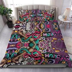 Music Doodle Bedding Sets Bedroom DecorGift For Your Girlfriend Boyfriend Gift For Love Gift For Friend Best Valentine Present Holiday Gift