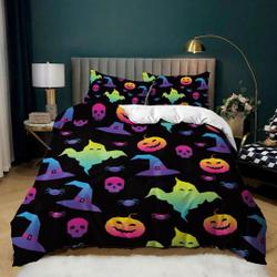 90s neon halloween Bedding Set Gift For Your Girlfriend Boyfriend Gift For Love Gift For Friend Best Valentine Present Holiday Gift