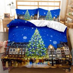 Bedding Sets Forest Tree on City House 3DGift For Your Girlfriend Boyfriend Gift For Love Gift For Friend Best Valentine Present Holiday Gift