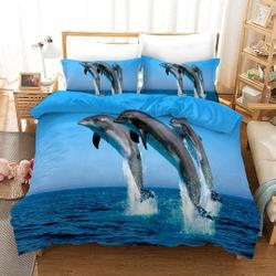 Queen Jumping Dolphin Bedding SetsGift For Your Girlfriend Boyfriend Gift For Love Gift For Friend Best Valentine Present Holiday Gift