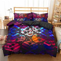 Colorful Skulls Bedding Set Gift For Your Girlfriend Boyfriend Gift For Love Gift For Friend Best Valentine Present Holiday Gift