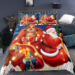 Queen Christmas Bedding Set Gifts Cartoon Animals ReversibleGift For Your Girlfriend Boyfriend Gift For Love Gift For Friend Best Valentine Present Holiday Gift