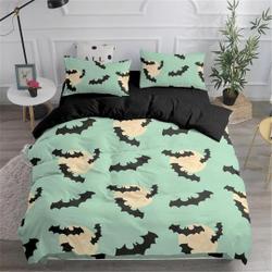 Mint green bats Halloween Bedding Set Gift For Your Girlfriend Boyfriend Gift For Love Gift For Friend Best Valentine Present Holiday Gift