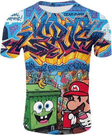 Fashion Street Graffiti T-Shirt Meaningful Gift For Family Gift For Boyfriend Valentine Gift