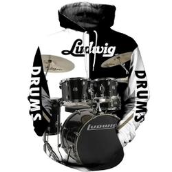 Drums 3D All Over Printed Clothes, Ludwig Drums Hoodie Shirt