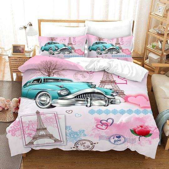 Green Car Bedding Set Gift For Your Girlfriend Boyfriend Gift For Love Gift For Friend Best Valentine Present Holiday Gift