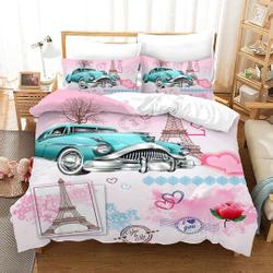 Green Car  Bedding Set Gift For Your Girlfriend Boyfriend Gift For Love Gift For Friend Best Valentine Present Holiday Gift