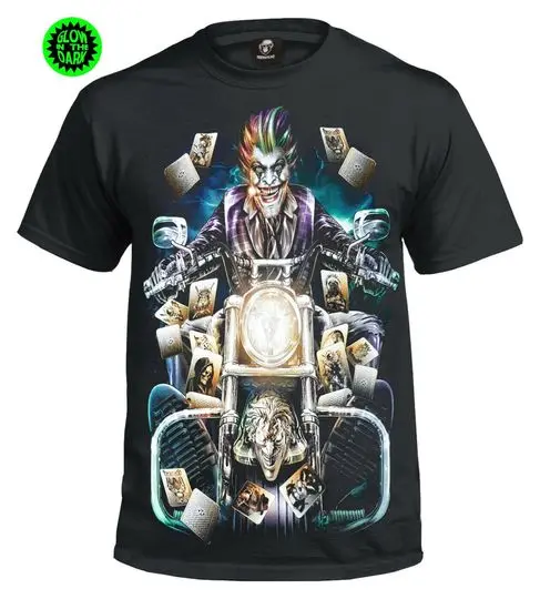 CLOWN RIDER Men's T-Shirt/Biker/Skull/Madcap/Joker/Cards/Horror/Custom/Halloween/Top Meaningful Gift For Family Gift For Boyfriend Valentine Gift