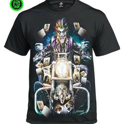 CLOWN RIDER Men's T-Shirt/Biker/Skull/Madcap/Joker/Cards/Horror/Custom/Halloween/Top Meaningful Gift For Family Gift For Boyfriend Valentine Gift