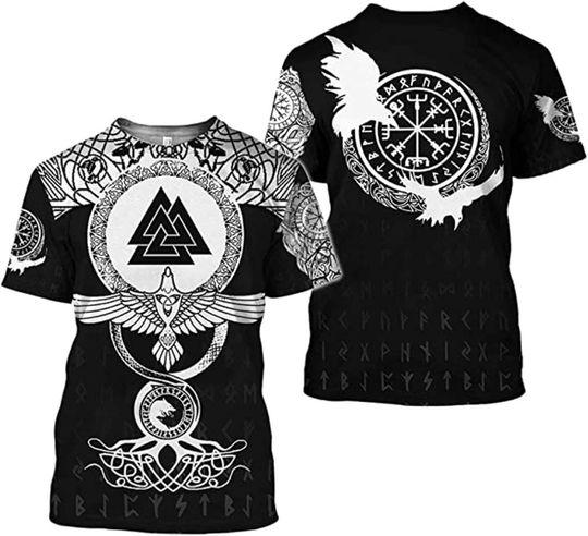 Viking 3D Printed T-Shirt Men's Summer Short Sleeve The Best Gift for Friends, Brothers and Sisters Meaningful Gift For Family Gift For Boyfriend Valentine Gift